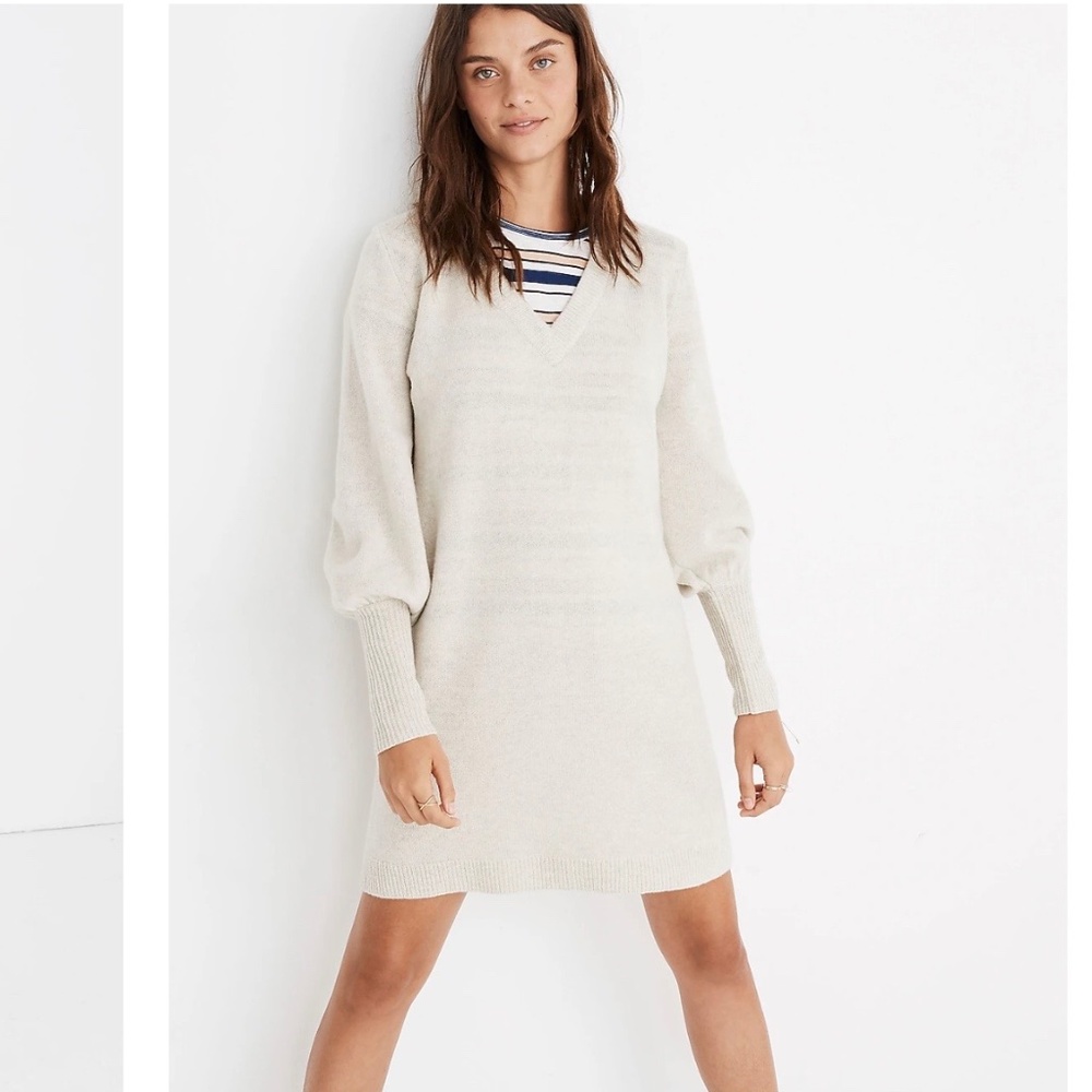 Madewell Bubble Sleeve Sweater Dress